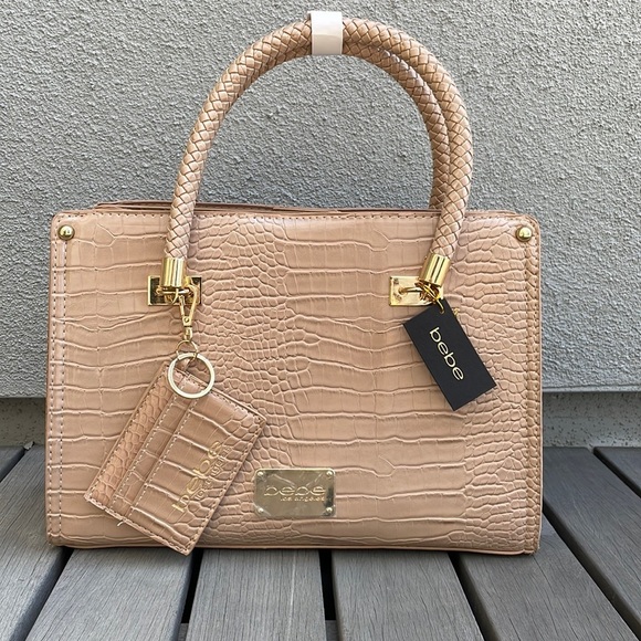 Bebe Bella Croco Satchel with Card Case Purse is not new. - Picture 8 of 13